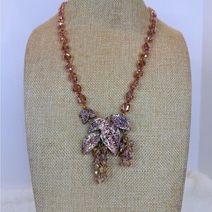 Elegant Crystal Leaf Necklace